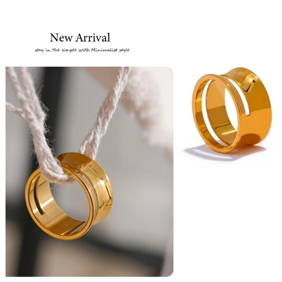 ⭐️unique Retro Gold Double Bar Ring - Picture 3 of 13
